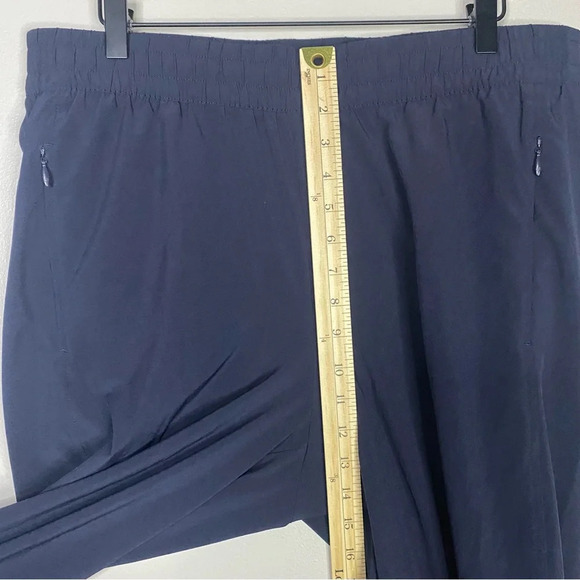 TALBOTS navy blue scalloped hem Lightweight Stretch Wrap Hem Crops large - Picture 6 of 10